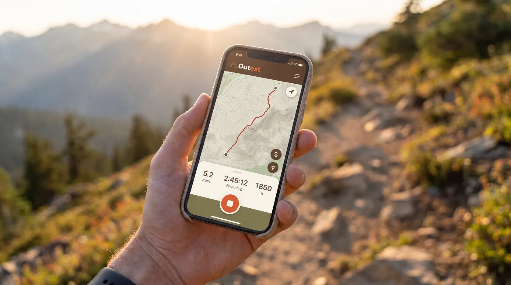 Animated Outest route recording map.