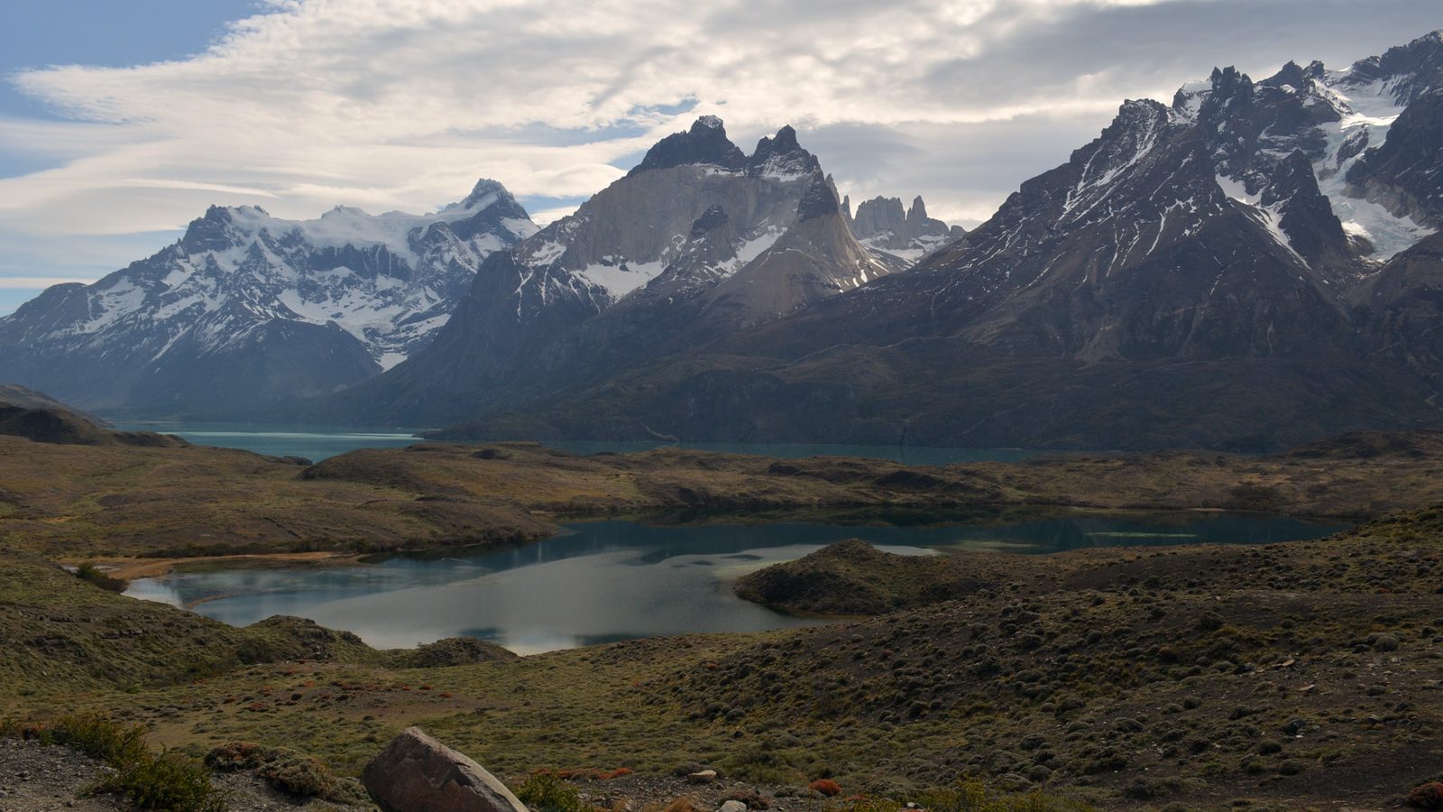 W Trek: the Cuernos del Paine above Lago Nordenskjöld, Torres del Paine National Park, Chilean Patagonia